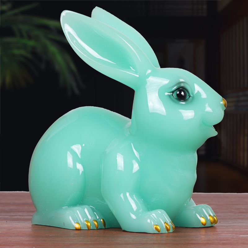 Living room wine cabinet decoration safe and rich rabbit home entrance TV cabinet decoration housewarming happy new home gift