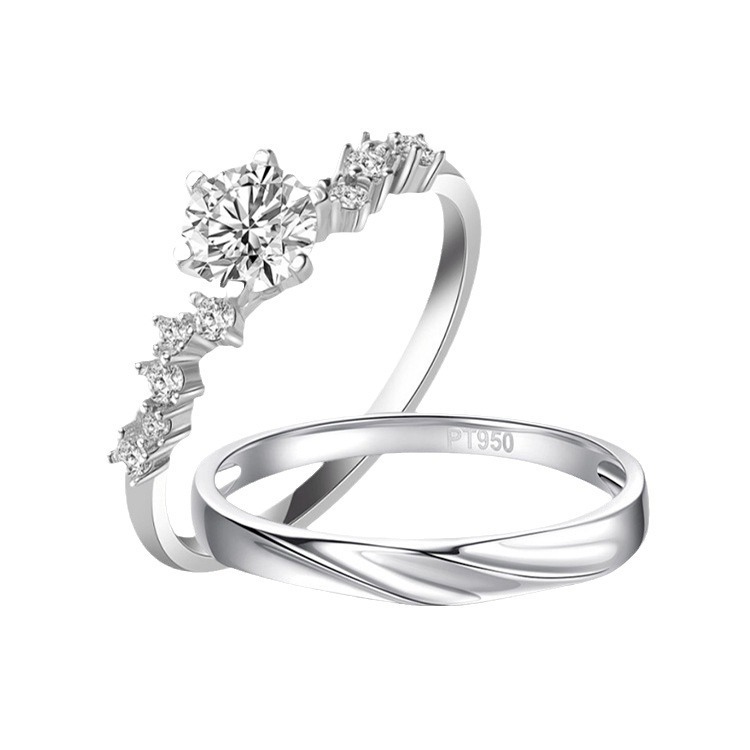 S925 Sterling Silver Honeycomb Star Dream Six-Claw Wedding Ring One Carat Moissanite Ring Female Tiktok Live Broadcast