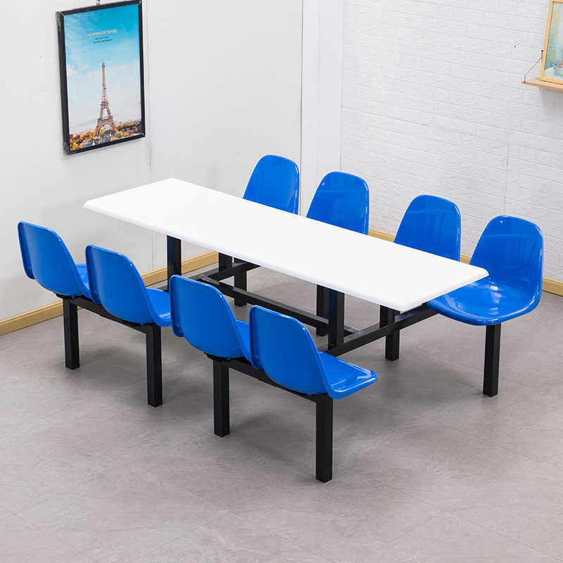 Комбинация обеденного стола и стульев из нержавеющей стали для столовой школьников с подлокотниками, 8 стульев для столовой, соединенный стол и стулья для фастфуда