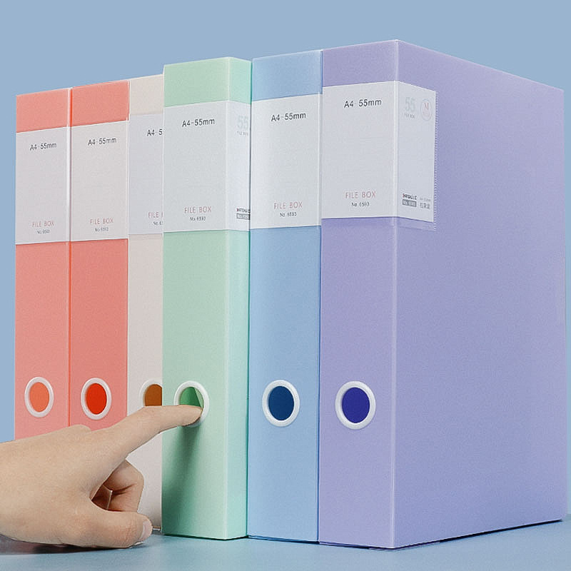 Morandi File Box a4 Thickened Plastic File Box Student Data Box Hard Box File Storage Box Wholesale