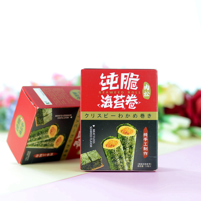 Huijia Pure Crisp Sea Moss Roll Greedy Snacks Cake Accompanied by Full Moon One Year Wedding Birthday Accompanying Gift 5 Pack