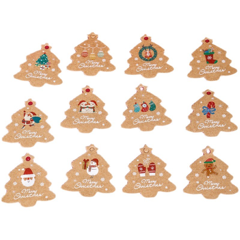 Christmas Cute Hang Tag Kidsren's Cartoon Decoration Hanging Tag Christmas Tree Hanging Card Gift Packaging Accessories Message Card No