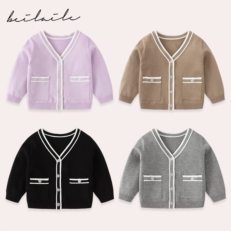 [маленький ароматный свитер] Топы для детей, вязаный кардиган для мальчиков, трикотаж для девочек