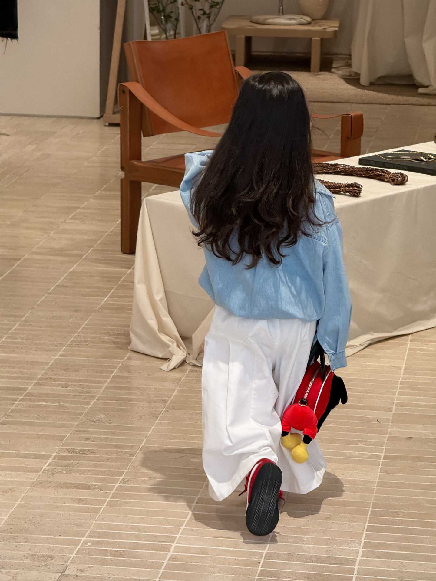 2025 New Autum Children's Clothing Korean Style Children's Clothing Girls Cartoon Fake Two-Piece Denim Shirt Liu Tianxian Wear