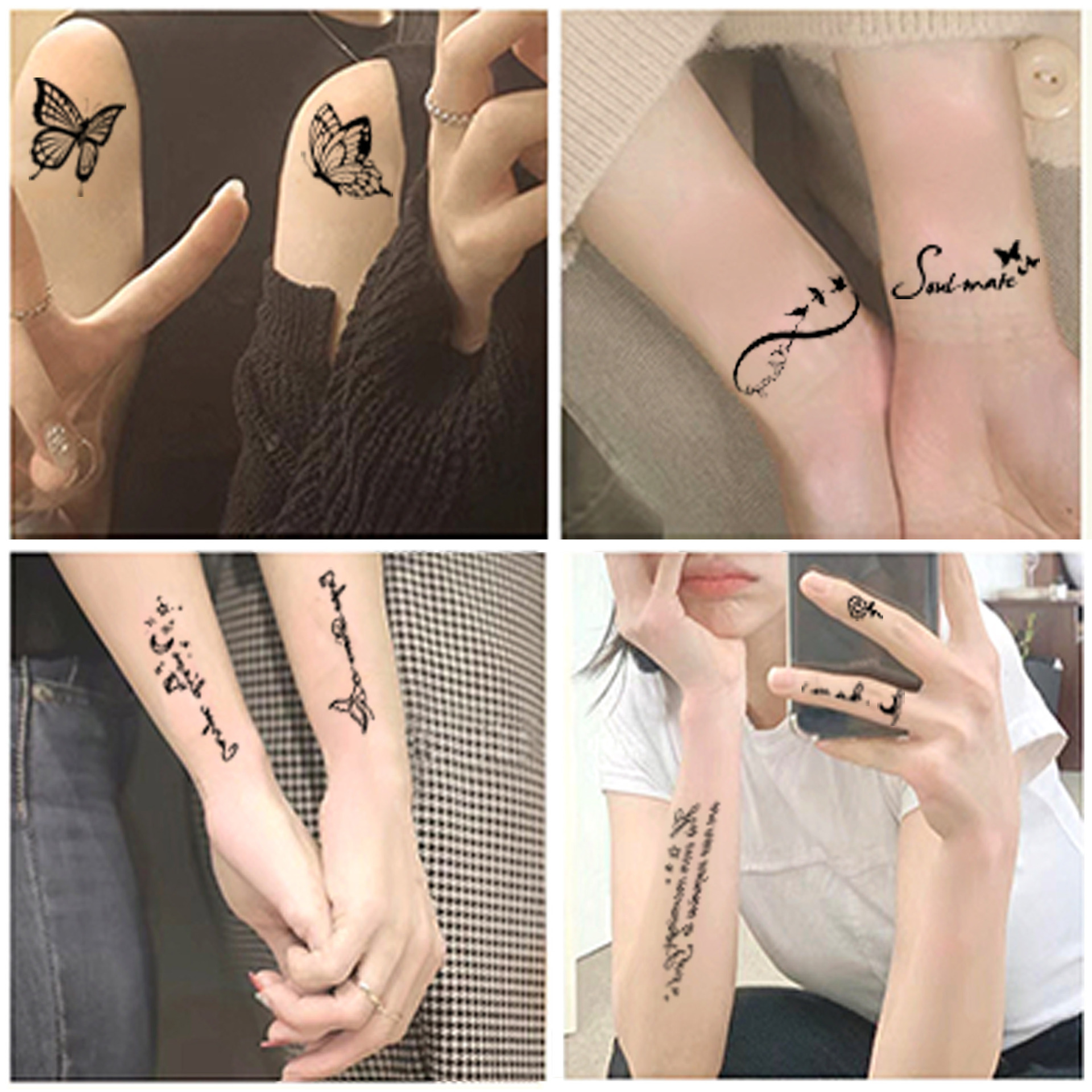 Factory direct new small fresh tattoo stickers high sense ins English letters small figure personalized tattoo stickers