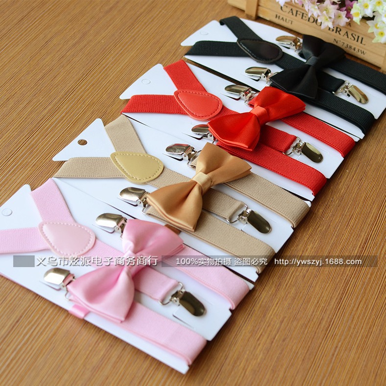 Набор подтяжек и бабочки для детей, весенне-осенний набор