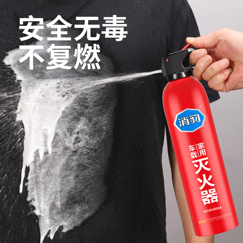 Car Fire Extinguisher 13B Water-based Car Fire Extinguisher 600ML Household Portable Car Annual Inspection Fire Fighting Equipment
