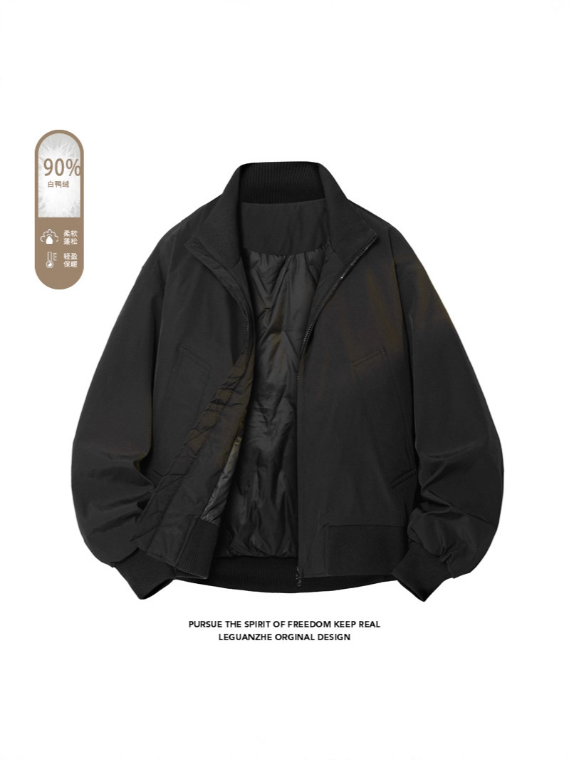 90% White Duck down American Pilot-Style down Jacket for Men, Cleanfit High-End Stylish Short Jacket