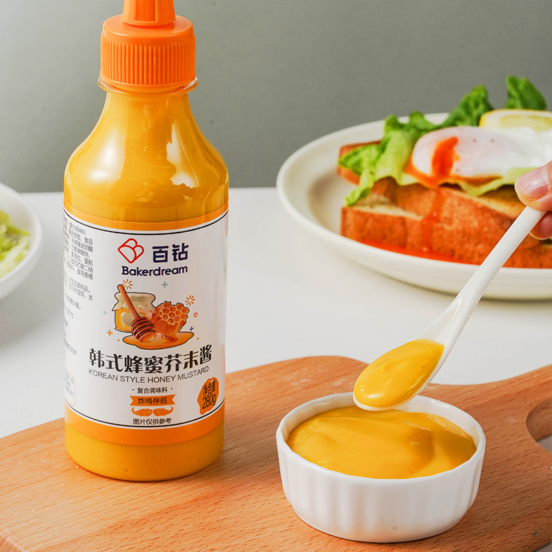 Hundred diamonds Korean honey mustard sauce fried chicken fries hamburger dip sauce salad medium sauce seasoning 280g/bottle