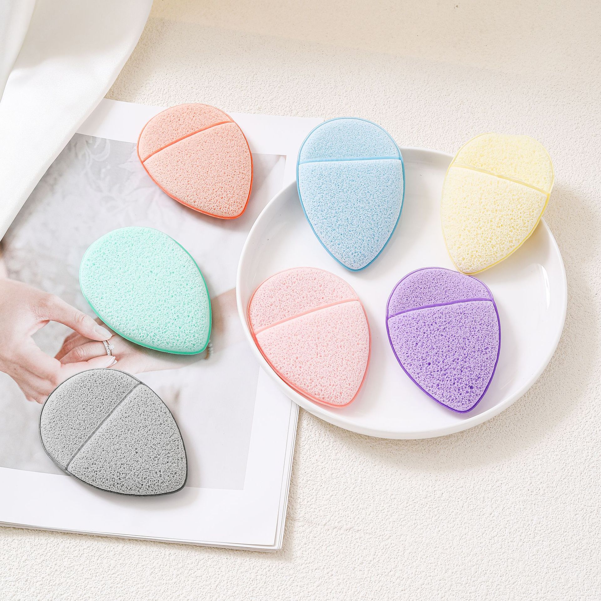 Cross-Border Wholesale Glove-Type Face Wash Sponge, Makeup Remover, Mud Mask, Deep Cleansing Face Wash Sponge, Face Towel
