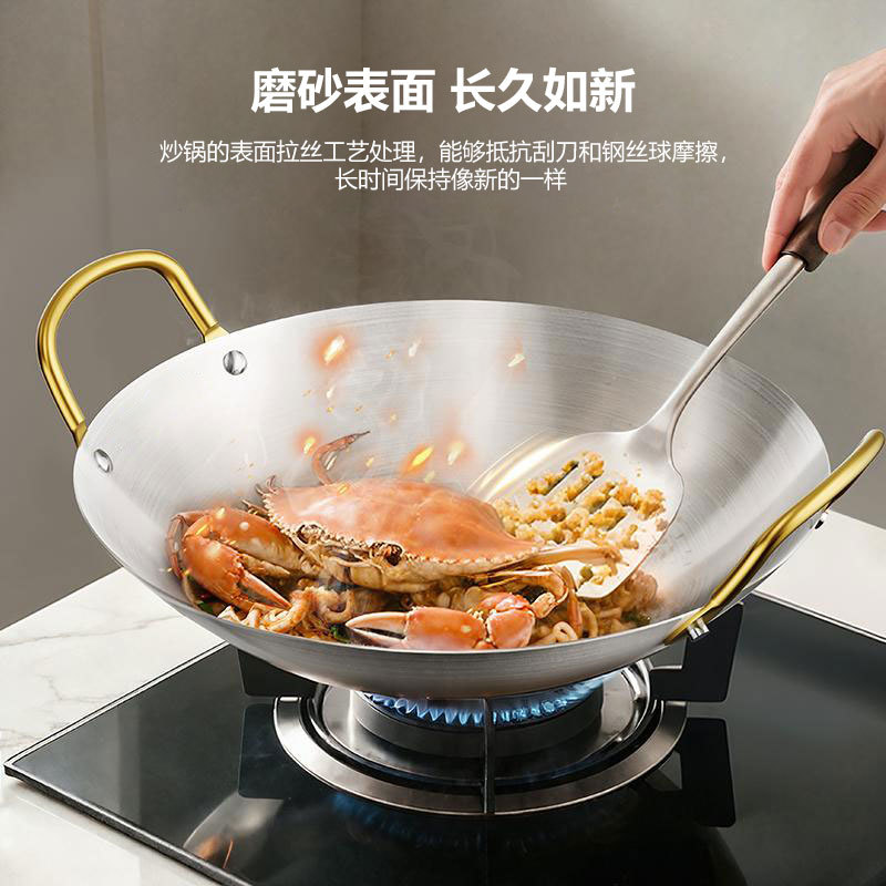Cross-Border Extra Thick Stainless Steel Pot Alcohol Stove Commercial Small Hot Pot Seafood Dry Pot Restaurant Golden Ear Bar Tripod Pot
