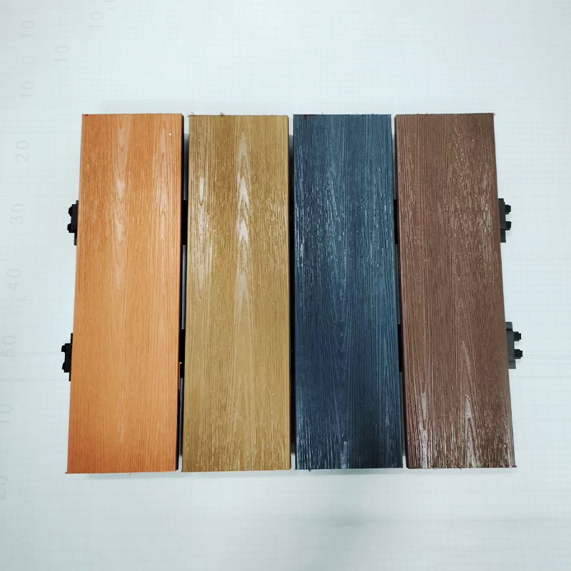 Aluminum Alloy Outdoor Flooring Aluminum-Plastic Composite Board Plastic Wood Flooring Square Park Scenic Area Terrace Pavilion Wooden Walkway Aluminum Flooring