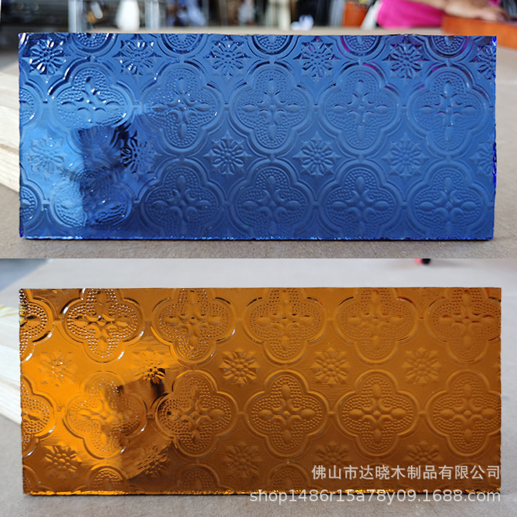 Factory direct supply color embossed glass Begonia glass original Xiguan Manzhou window glass glaze art glass