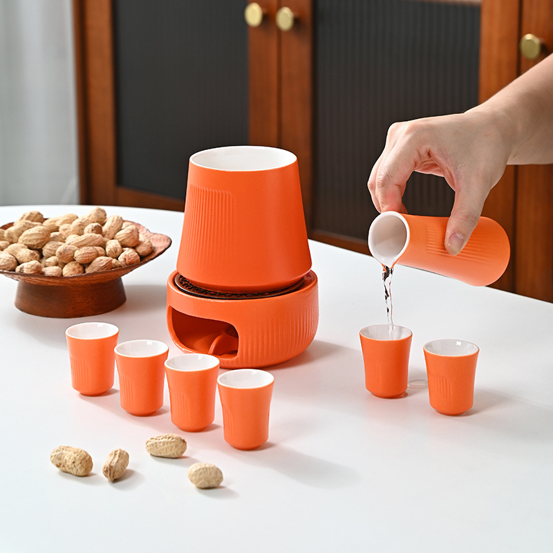 Набор подогревателя вина для дома, старомодный набор для горячего вина, теплое желтое вино