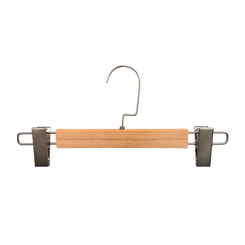 Solid Wood Pants Rack Pant Clip Household Hanging Pant Clip Skirt Durable Non-Slip Household Wooden Unpainted Clothing Store Hanger