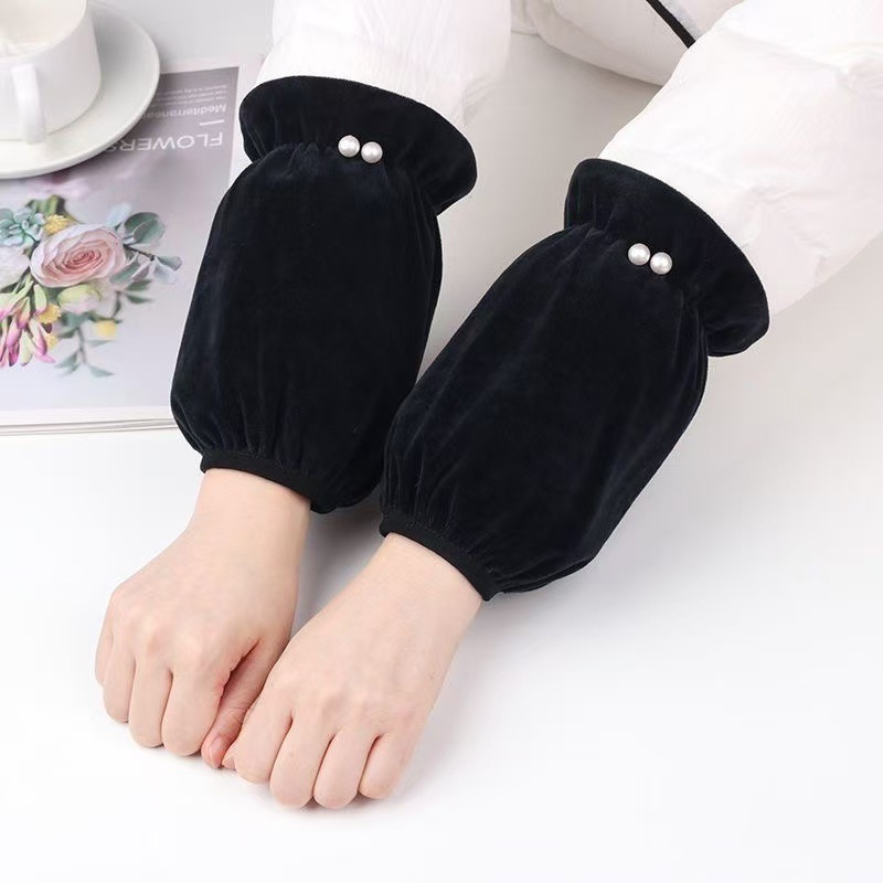 Exquisite Pearl Sleeves Women's Winter Long Work Office Sleeves Korean Style Student Fashion Sleeves Creative Simple Sleeves