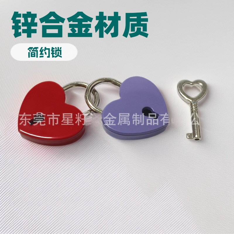 In-Stock Small Zinc Alloy Mini Lock Alloy Lock Heart Lock Padlock with Key Decorative Hardware Wholesale