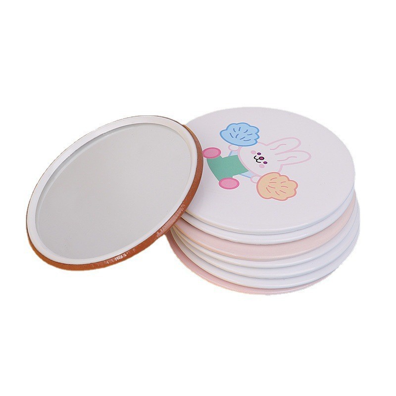 Cartoon Advertising Small Mirror Small Gift Mini Cosmetic Mirror Portable Pocket Mirror Tinplate Small Round Mirror