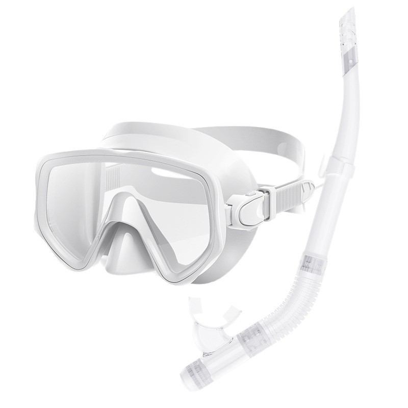 Cross-Border Adult Snorkeling Silicone Diving Mask Full Dry Snorkeling Mask Diving Goggles Comprehensive Chain