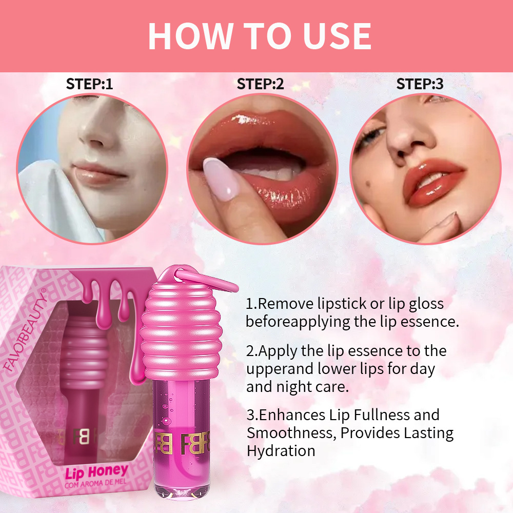 Brazilian Honey Lip Gloss Lip Glaze Lip Oil Lip Essence Moisturizing Moisturizing Water Gloss Lip Gloss Plumping Lip Pearlescent Cross-Border