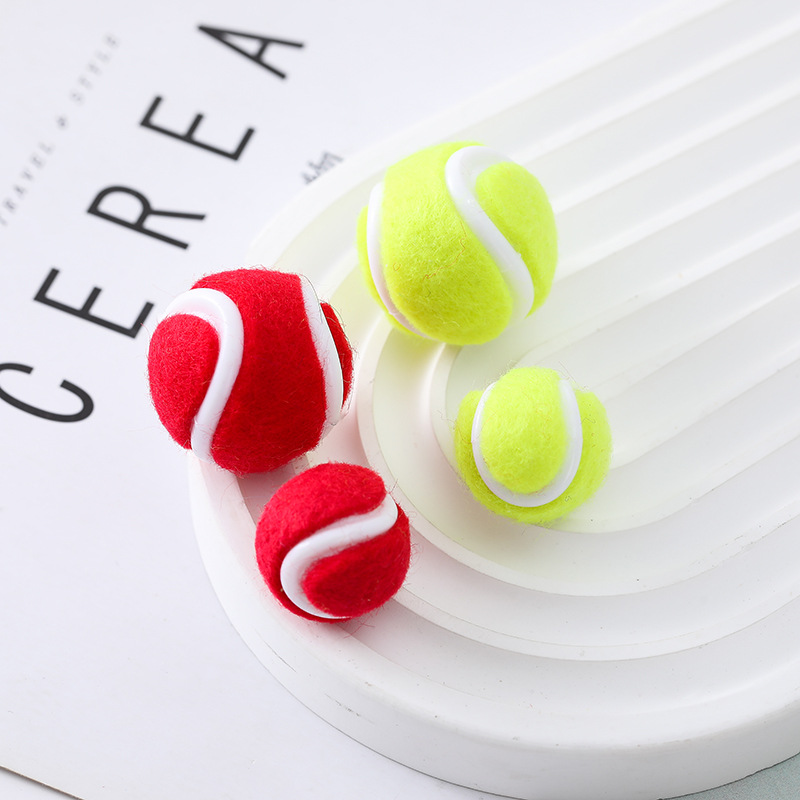 Factory Direct simulation mini tennis accessories tennis keychain pendant tennis stud earrings creative DIY accessories