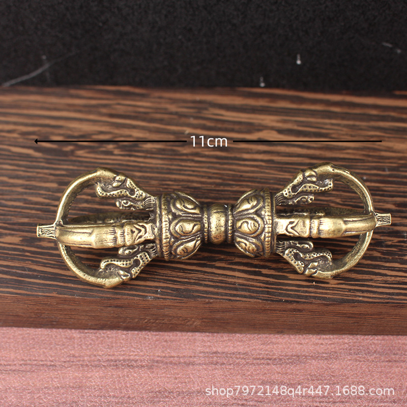 Xizang Secret Teach Instrument Handmade Brass Five-strand King Kong Magic Pestle Ornaments Old Crafts Nepalese Law