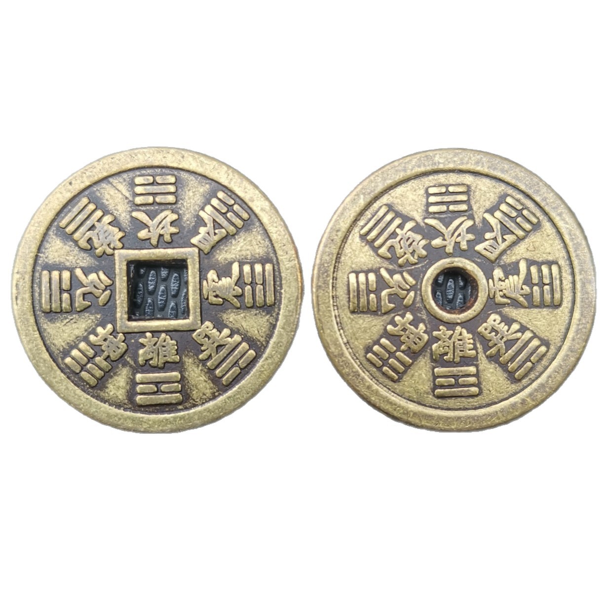 Diameter 33mm Square Hole Copper Coin Round Hole Copper Coin Mountain Ghost Money Imitation Antique Copper Flower Coin