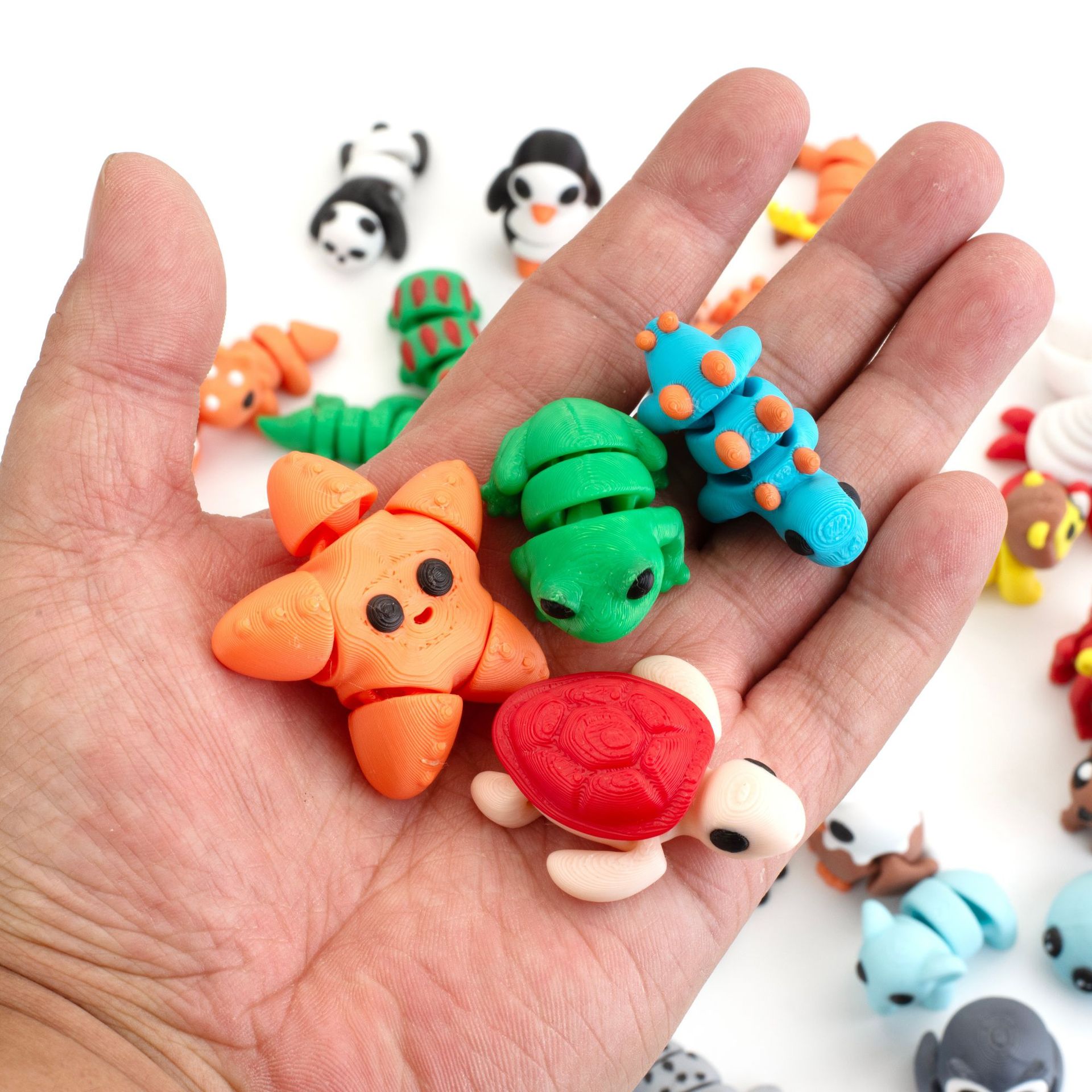 Amazon's Cross-Border New Product, a Popular 3D-Printed Small Toy Animal with Movable Joints, Cartoon Model Ornament
