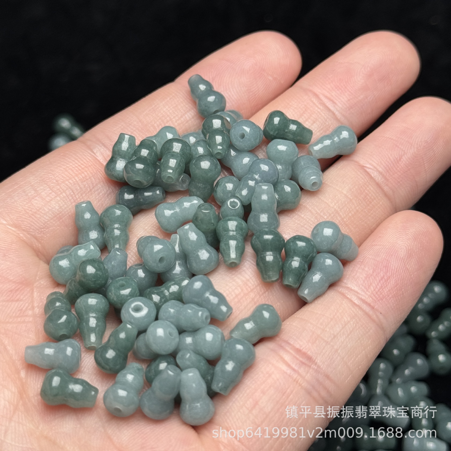Natural Jade A-Grade Blue Water 6×9mm Gourd Loose Beads Wholesale DIY Jade Jewelry Bracelet Necklace Jade Accessories