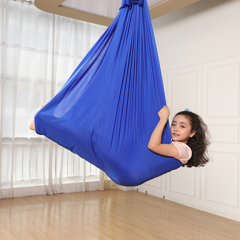 Factory direct in stock stretch children's sensory swing adult indoor hammock with fixed link ring double belt