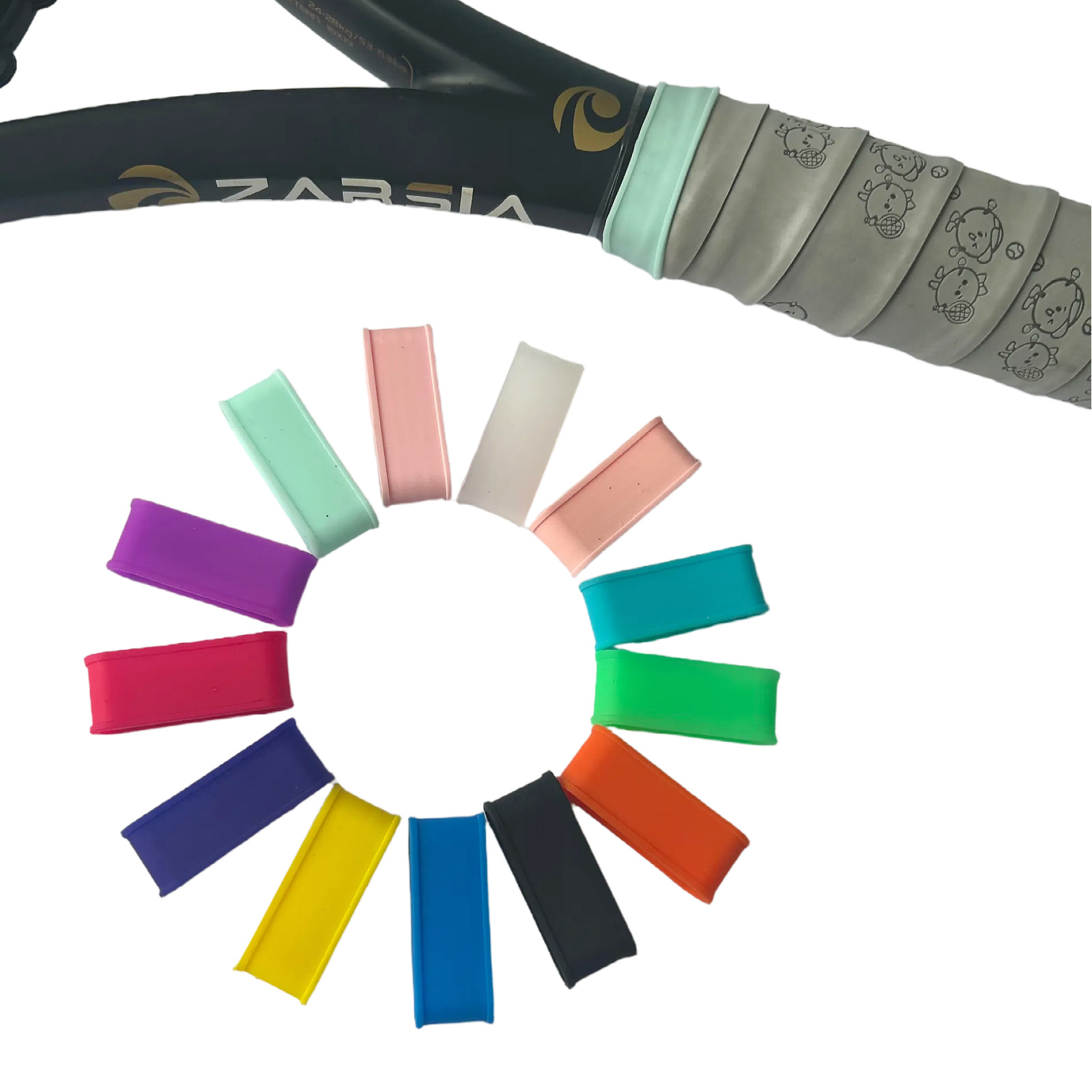 Jelly Color Pickleball Silicone Tennis Racket Sealing Rubber Ring Hand Glue Sweat-Absorbent Band Fixed Rubber Ring Elastic