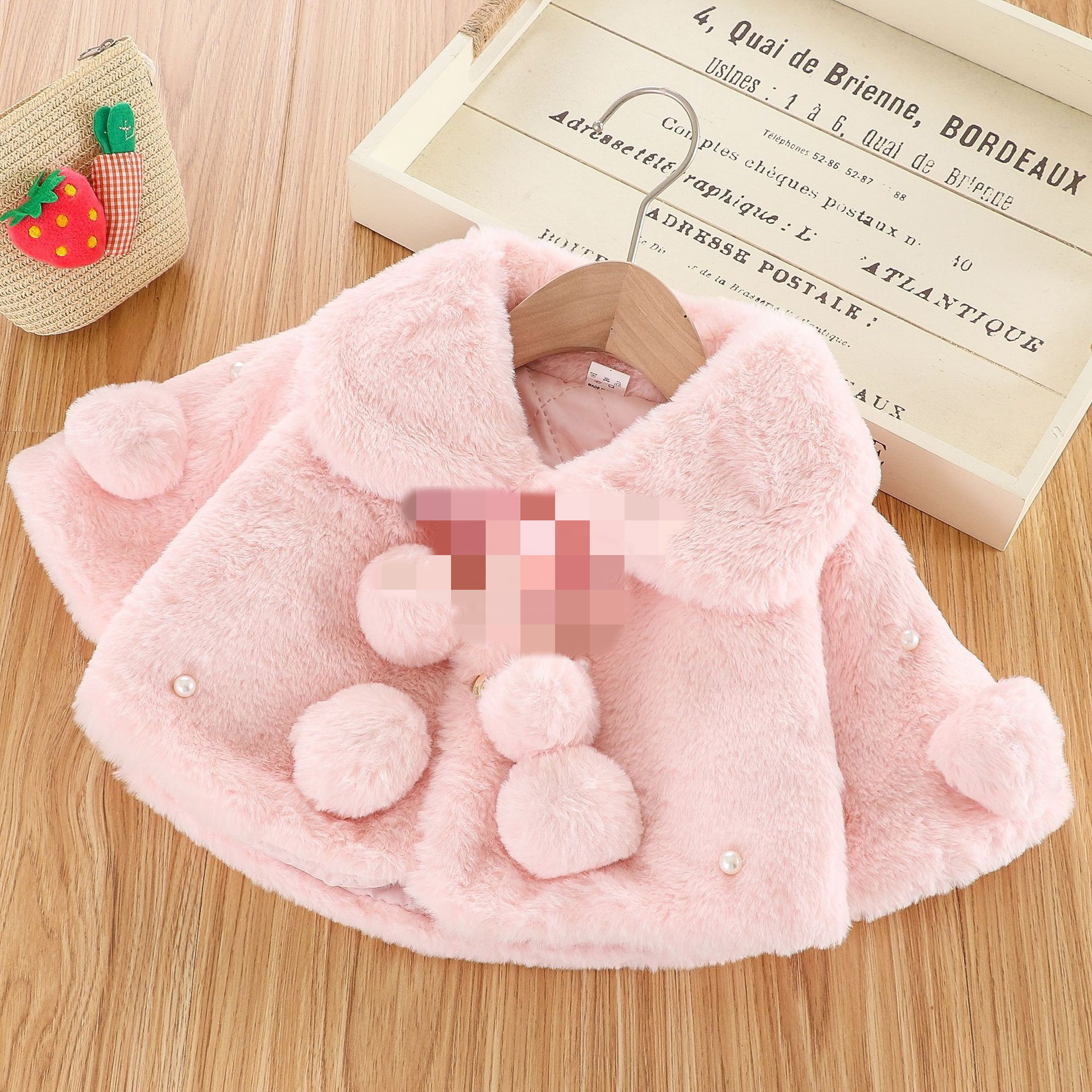 Оптовая детская одежда, корейский теплый плащ для девочек, наряды для детей