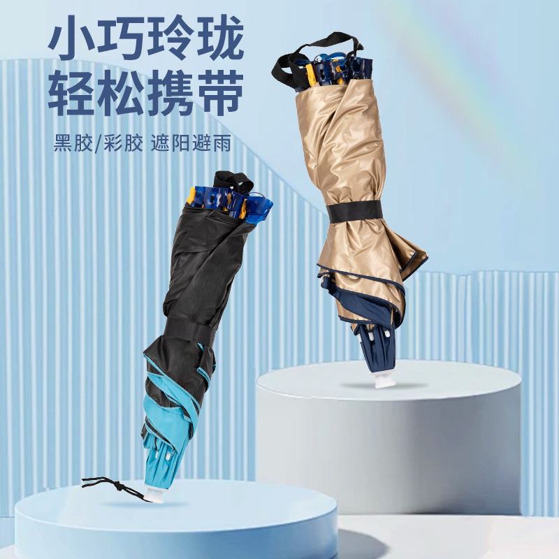 Umbrella Hat Head-Mounted Umbrella Portable Fishing Hat Umbrella Double-Layer Sun Protection Folding Overhead Umbrella Hat Outdoor Parasol