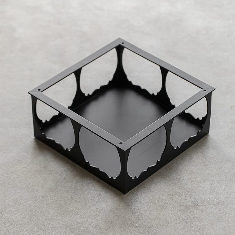 Iron Tea Shed Square New Chinese Tea Set Display Antique Rack Indoor Bonsai Base Display Rack