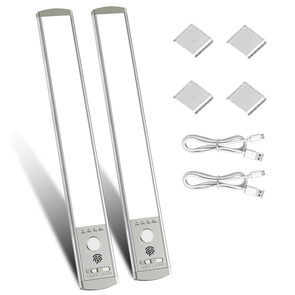 Amazon Smart Human Body Sensor Led Rechargeable Magnetic Light Strip Ultra-Thin Wiring-Free Cabinet Wardrobe Strip Light Strip