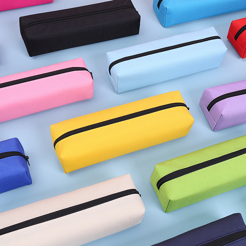 Simple Large-Capacity Pencil Bag for Boys and Girls, Stain-Resistant Pencil Box, Student Square Pencil Bag, Customized Promotional Pencil Box