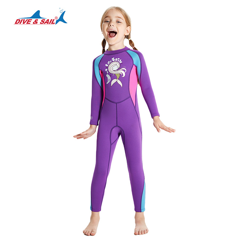 2.5mm Kidsren's Wetsuit Women's One-Piece Long-Sleeved Warm Wetsuit Medium and Large Kidsren's Training Swimming Surfing Suit Wholesale