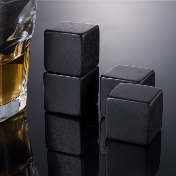 Black basalt WhiskyStones whisky ice wine support printing trend characteristic logo factory direct supply