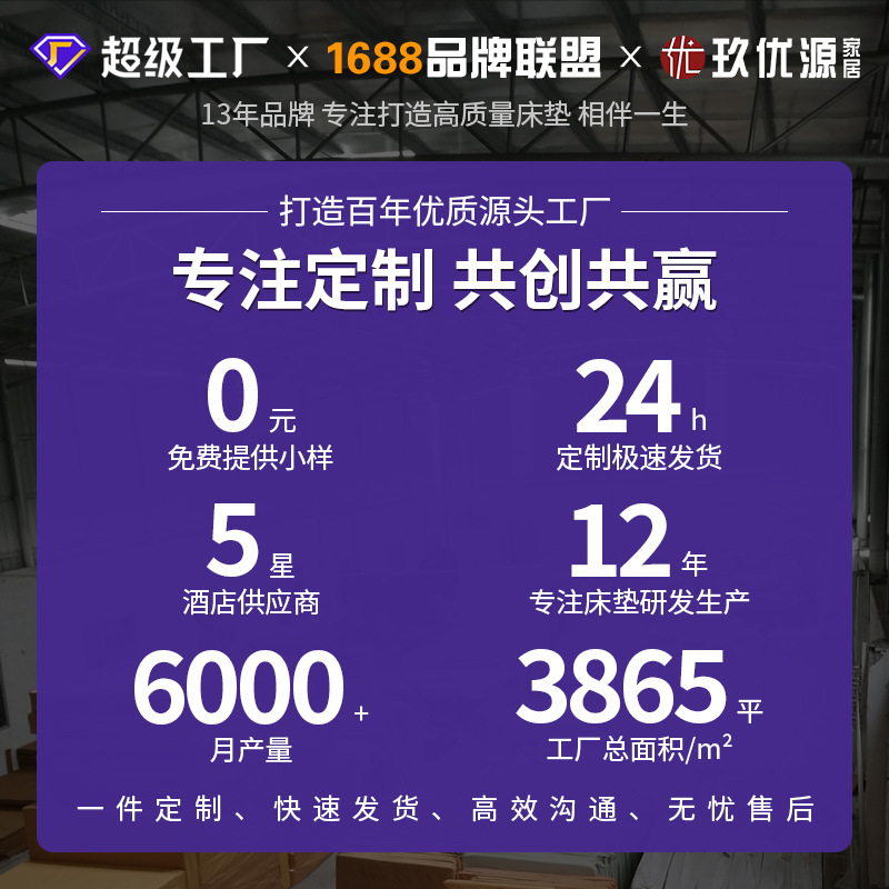 Jiuyuyuan Hotel Home Jute Latex Mattress Brown Cushion Hard Mattress Independent Spring Simmons 1.8m Removable