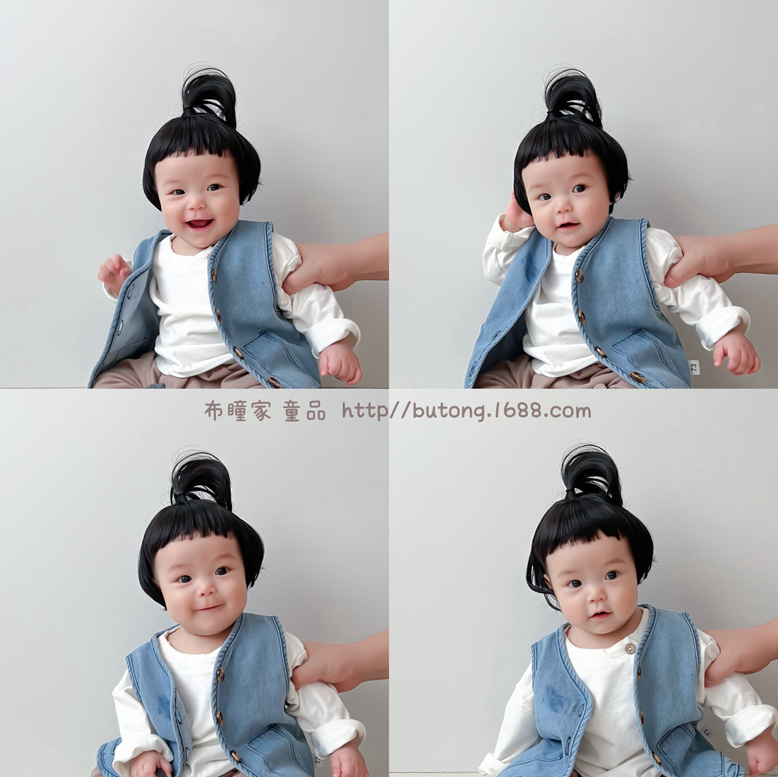 Baby's Wig Children's Short Hair Bobo Photo Styling Infant's Headdress Girl's Small Braid Baby's Small Hair Cover