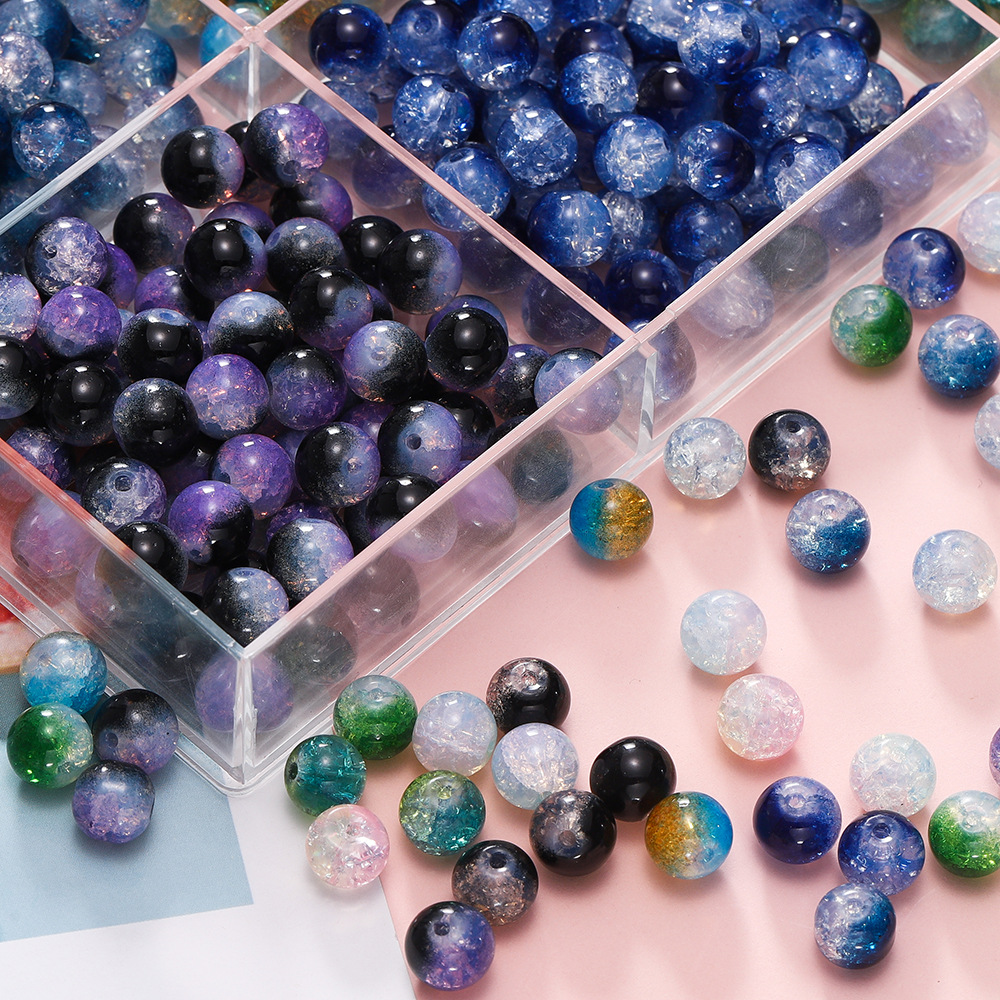 Round beads popping 10mm glass beads handmade beaded glass beads diy bracelet bracelet accessories wholesale