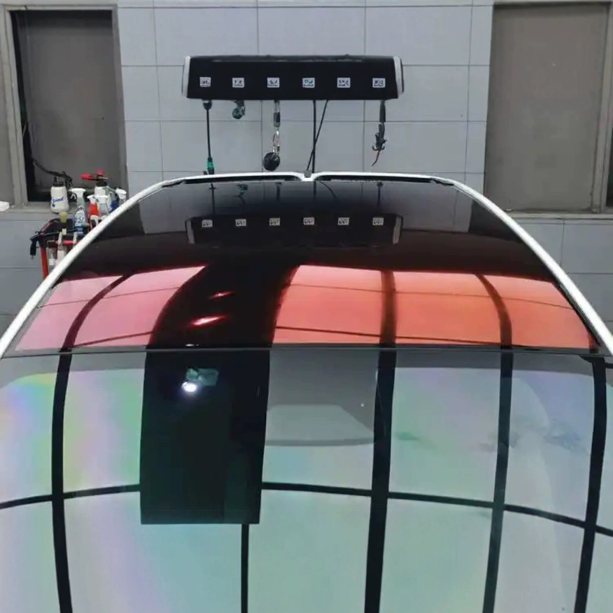 Солнцезащитная теплоизоляционная пленка синего и серебристого цвета HD