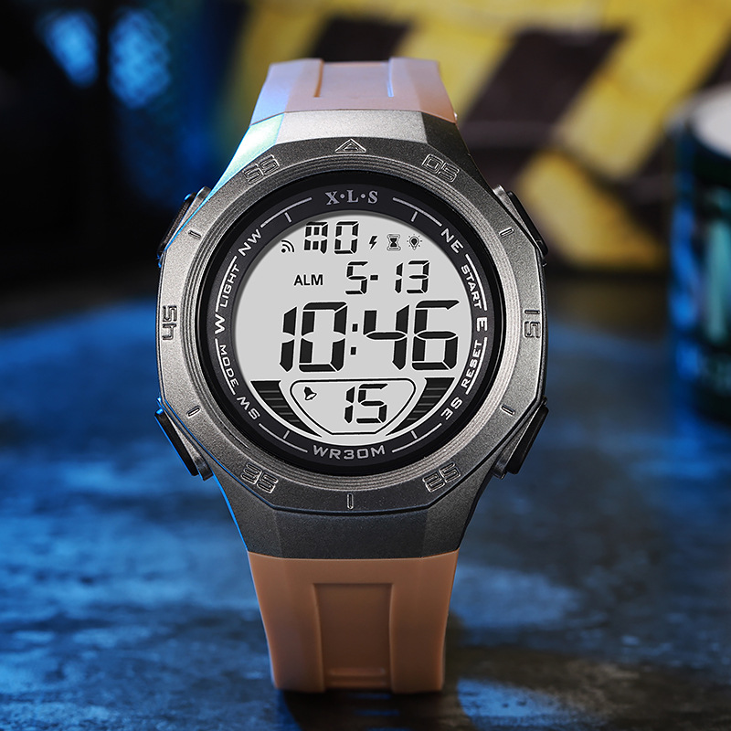 Sports Electronic Watch Fashion Trend Student Multi-Functional Waterproof Luminous Large Screen Outdoor Electronic Watch Manufacturer Wholesale