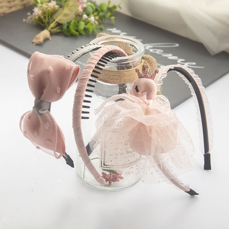 2021 Children's Hairband Girls Cute Baby Baby Little Girl Anti-Slip Toothed Butterfly Pearl Headband