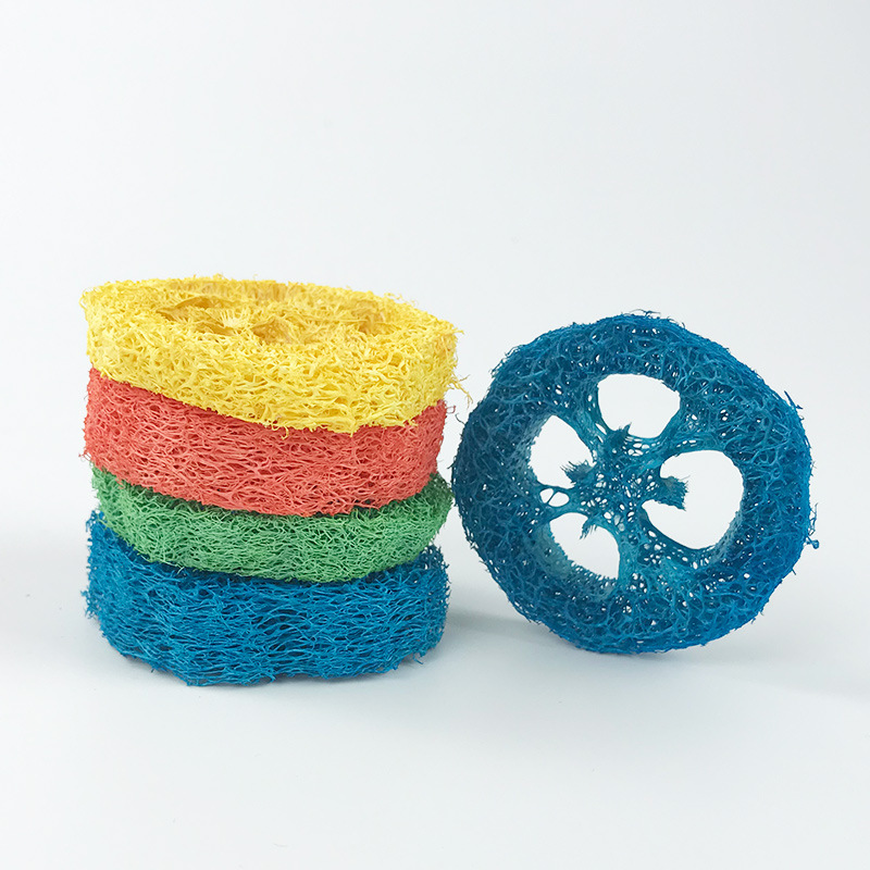 Pet Chewable Loofah Slices, Colorful Teeth-Cleaning Loofah Fiber, Chew-Resistant Play and Teeth-Grinding Toys for Hamsters and Chinchillas