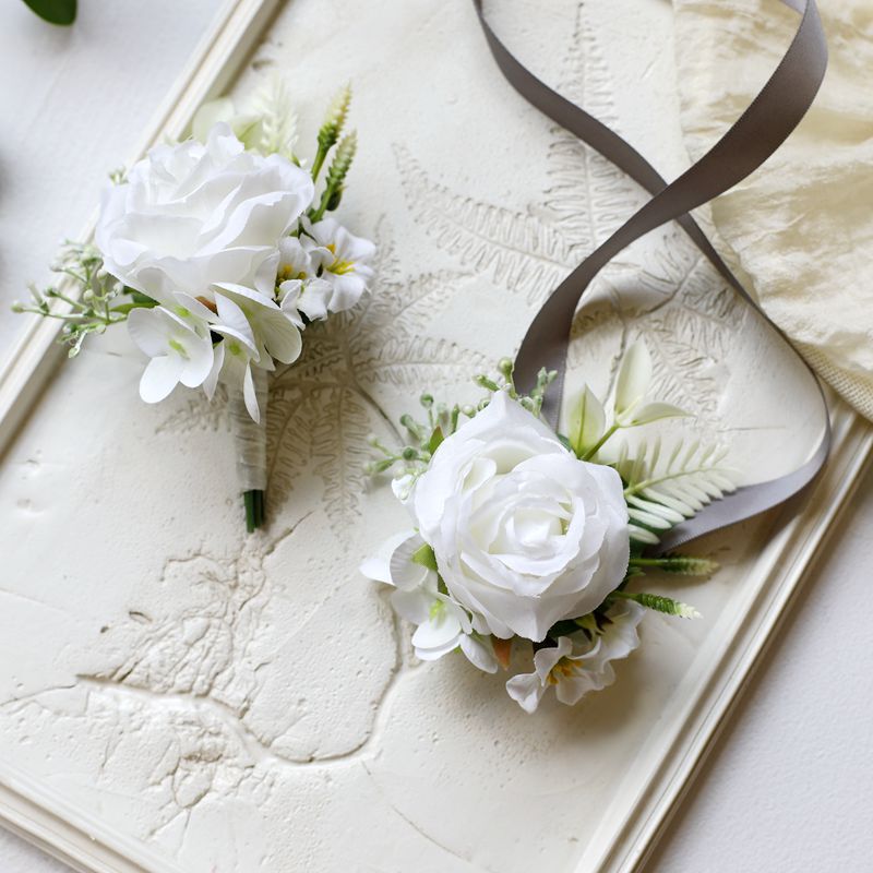 Корейский стиль, европейский стиль, ретро, искусственная роза, невеста, подружка невесты, свадебный браслет, жених, подружка невесты, свадебная бутоньерка