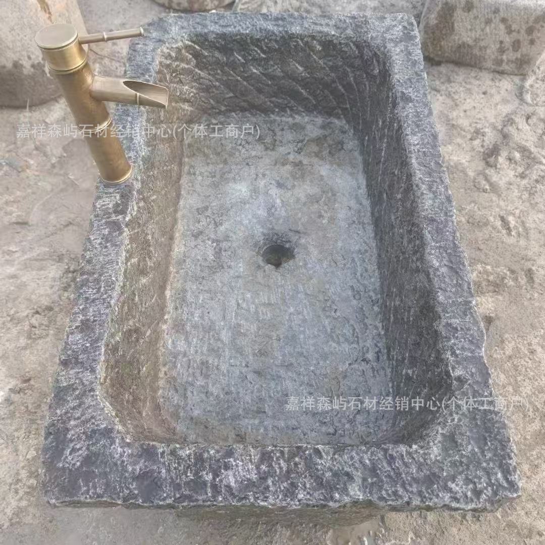 Old Stone Trough Wash Basin Outdoor Courtyard Mop Pool Retro Nostalgic Decorative Sink Fish Tank B&B Landscaping Wash Basin