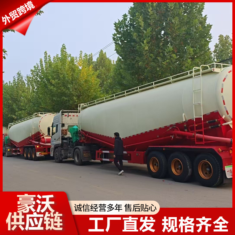 Foreign Trade 60 Cubic Bulk Cement Tank Semi-Trailer Air Suspension Bulk Ash Tank Flour Pull 70 Tons Diesel Engine