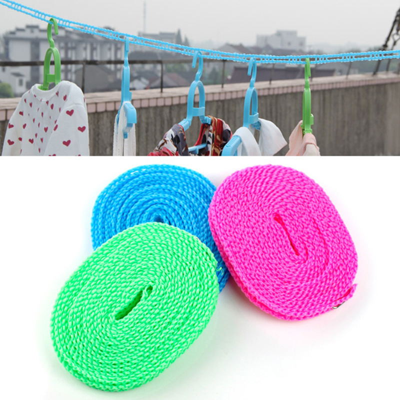 Нейлоновая веревка для одежды, антискользящая, ветроустойчивая, для путешествий