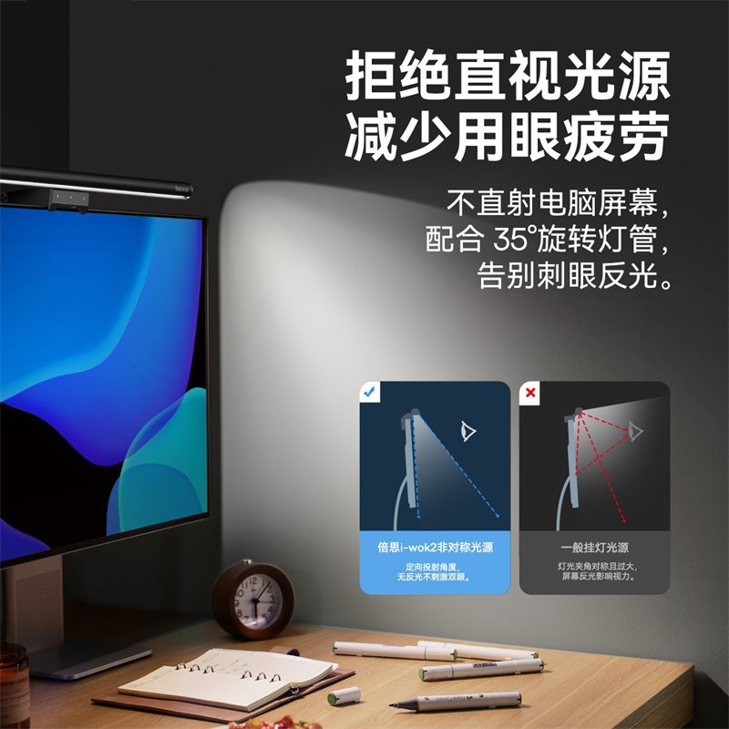 Magnetic suction screen hanging light double-sided light-emitting touch led display light anti-blue light eye protection light fill light atmosphere light